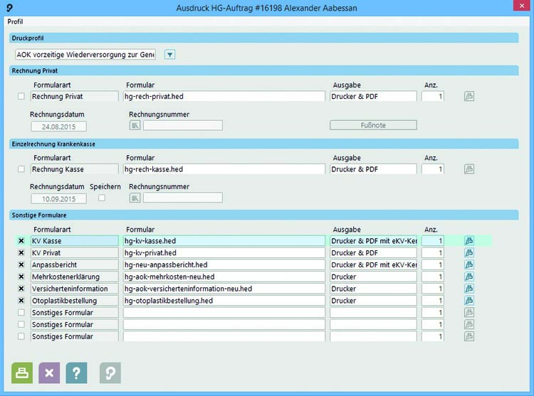 winIPRO Druckprofil