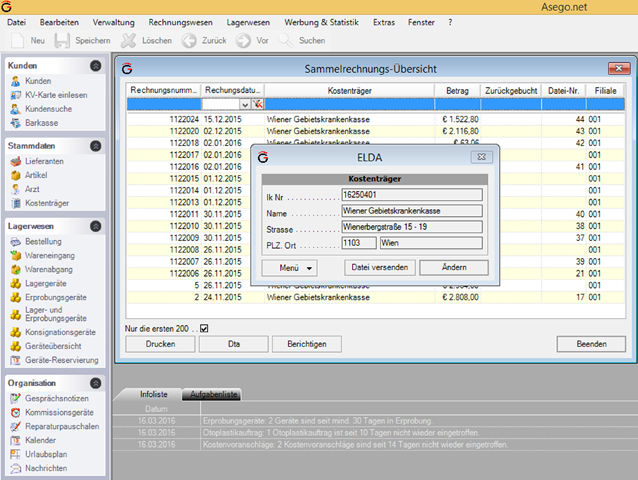 Software Screenshot Asego