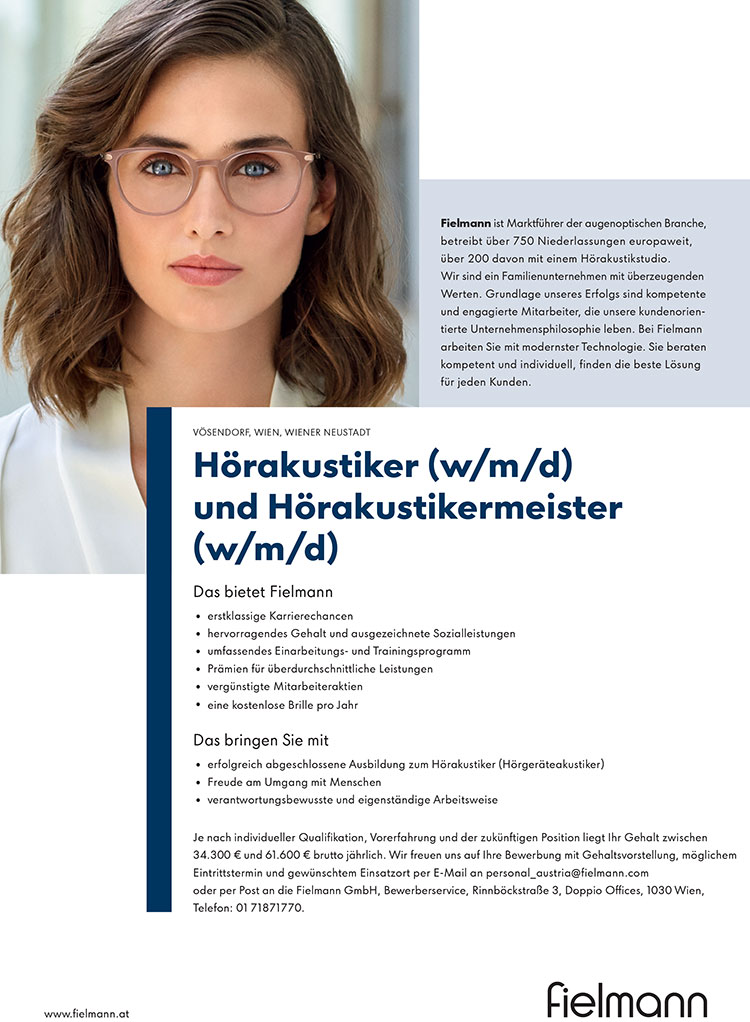 Fielmann In Vosendorf Wien Wiener Neustadt Horakustiker W M D Und Horakustikermeister W M D Akustiker Online