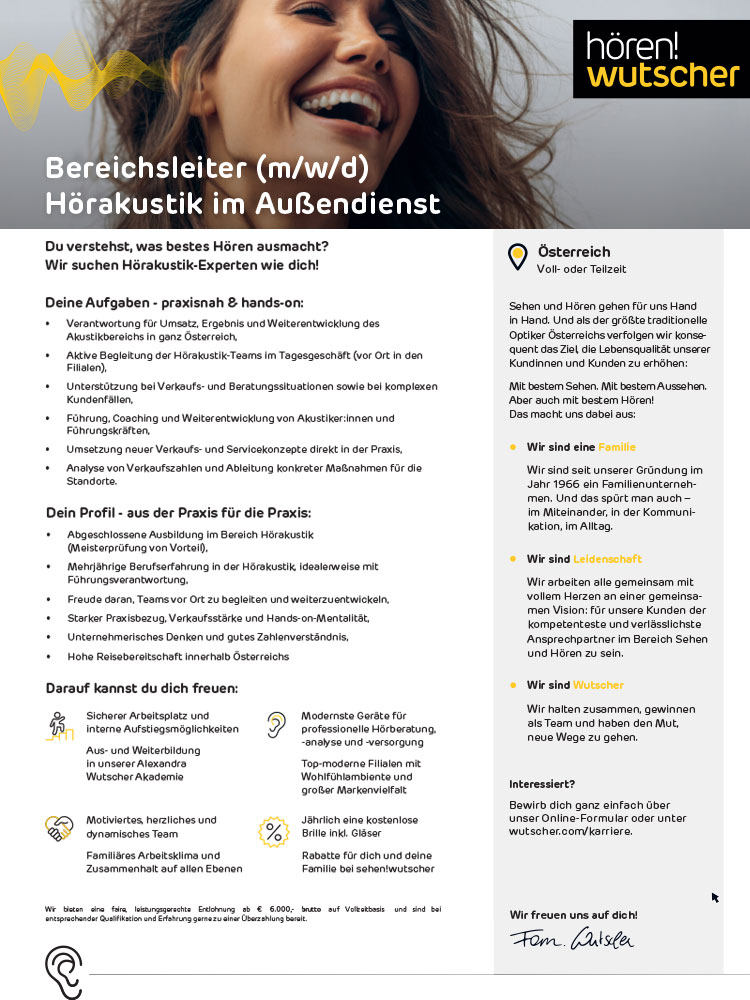 20260302 Stellenangebot Wutscher Aussendienst